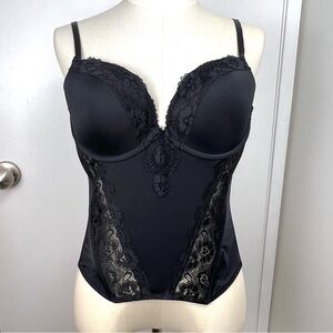Victoria’s Secret Black Widow Lace Insert Corset Lingerie L Sexy Goth Clubwear